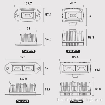 40W hors-terrain lampe à crue 5 pouces de camion de travail